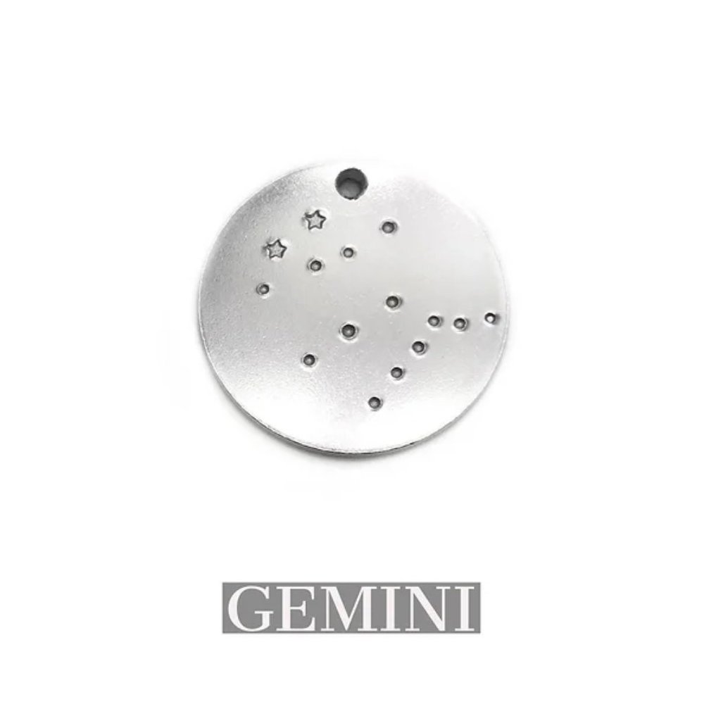 GEMINI constellation pendant - hand stamped